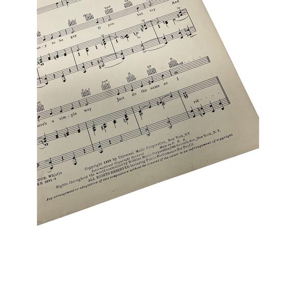 I Love To Whistle Sheet Music 1938 Mad About Music Adamson McHugh Deanna Durbin - Picture 4 of 5